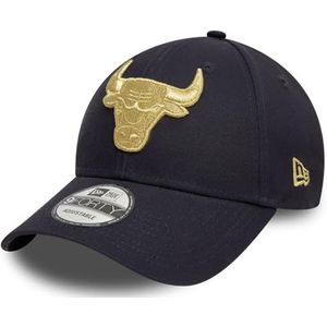 New Era Baseball Cap Metallic 9Forty Chicago Bulls Navy Metallic, blauw, M-L