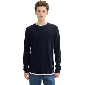 BE PART - Trui - Katoen - Ronde Hals - Lange Mouwen - Contrasterende Zoom