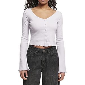 Urban Classics Dames Dames Cropped Rib Cardigan Sweatshirt, Softlilac, XL