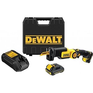 DeWalt Accu-reciprozaag (10,8 volt, 2,0 Ah, zeer compact design en gering gewicht, geïntegreerde ledlamp, incl. 2 accu's, systeemsnellader en koffer) DCS310D2
