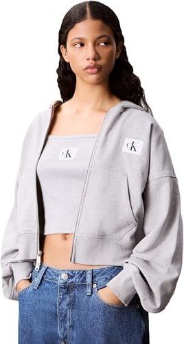 Calvin Klein Jeans - A-FRNCH TRRY BDG LG LV047C216G - Sweatshirt - Grijs