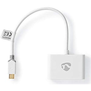 Nedis CCBW65960WT02 USB-kabel 0,2 m USB 3.2 Gen 1 (3.1 Gen 1) USB C 2 x USB A Wit
