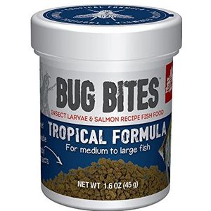 Fluval Bug Bites visvoer, met insectenlarven, voor tropische vissen, langzaam zinkend granulaat 1,4-1,6 mm, 45 g