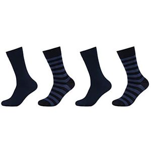 Camano Heren Online Men ca-Soft Stripes 4-pack sokken, Navy, 43/46, navy, 39 EU
