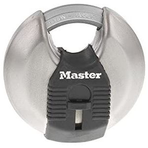 Master Lock M40XKAD Magnum Heav Duty Discus-hangslot met sleutel, roestvrij staal, zilverkleurig