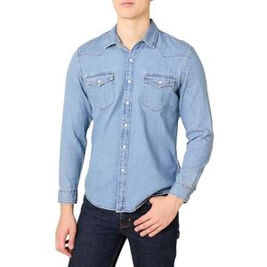 Amazon Essentials Slim-fit Denim Shirt met lange mouwen, Lichtblauw,