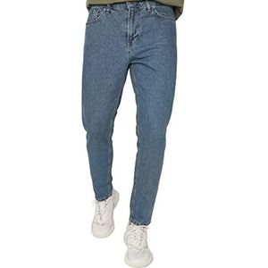 Trendyol Heren normale taille relaxed jeans, marine blauw, 34, marineblauw, 44