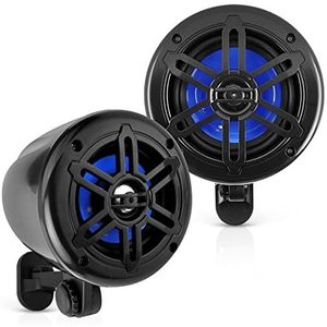 Pyle 4 inch waterdichte off-road luidsprekers - 150 W 2-weg marine woofer geluidssysteem met 360° draaibare beugel, volledig bereik outdoor audio stereo luidspreker voor motorfiets ATV jeep boot,