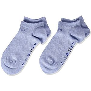 ESPRIT Unisex Kinder Foot Logo 2-Pack Sneakersokken ademend duurzaam biologisch katoen versterkte korte duurzame antislip vlakke naad eenkleurig Multipack 2 Paar