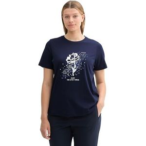 TOM TAILOR Dames Plussize T-shirt, 10360 - Real Navy Blue, 48 NL