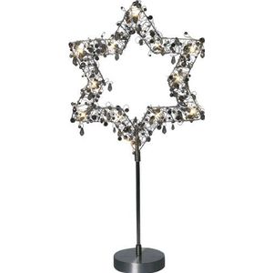 Best Season Pearl & Diamond, standaard sterren, heldere micro-Bulbs, ca. 52 x 28 cm, vierkleurig karton, zwart 135-60
