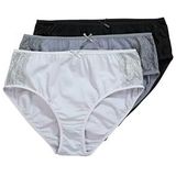 Ulla Popken - Midislips - Zwart - Verpakking van 3 stuks - Met Kant