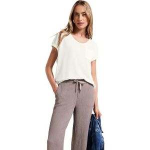 Street One - T-shirt - Luchtige Linnen Look - Ronde V-hals - Casual