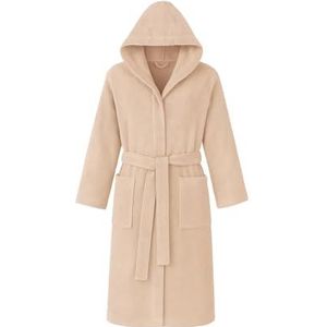 KASANOVA Badjas met capuchon, S/M, katoen, taupe, basic