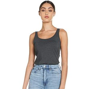 VERO MODA Dames VMMAXI My Soft Long Tank NOOS Top, Grijs (Dark Grey Melange), 40 (Fabrikantmaat: L), dark grey melange, L