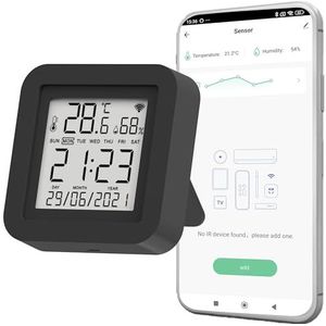 Nivian Intelligente infraroodcontroller – WiFi 2,4 GHz – bediening van IR-apparaten – bereik tot 10 m met 360 graden afdekking – compatibel met Amazon Alexa en Google Home (1 TemphumiR)