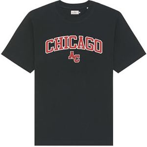 AMERICAN COLLEGE USA T-shirts met korte mouwen voor jongens en meisjes, uniseks kinderen, Zwart, 4 Jaar
