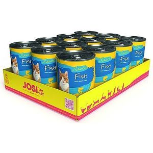 JosiCat JOSERA Fish in Sauce (12 x 415 g) | fijn kattenvoer met koolvis in saus en vitamine D3 & E | Premium natvoer voor volwassen honden | volledig voer | Powered by JOSERA | 12-pack