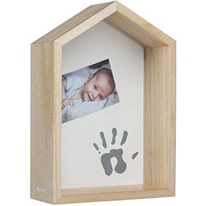 Baby Art Babyrek, wandrek of bureaurek van hout, decoratie voor kinderkamer, personaliseerbaar, met pootafdrukset, natuurlijke houtkleur