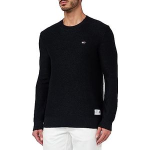 Tommy Jeans TJM Reg Structured Sweater Sweatshirt voor heren, Zwart, XXS