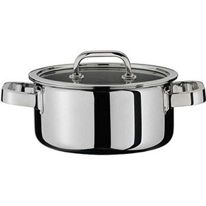 Spring Finesse 0615500616 braadpan met deksel, roestvrij staal, zilver, 11 x 25,2 x 27,6 cm