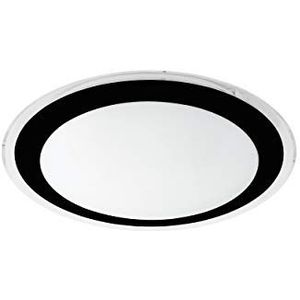 Eglo Competa 2 Led-plafondlamp, 1-vlammig, modern, plafondlamp van staal en kunststof, wit, zwart, helder, woonkamerlamp, warmwit, Ø 33,5 cm