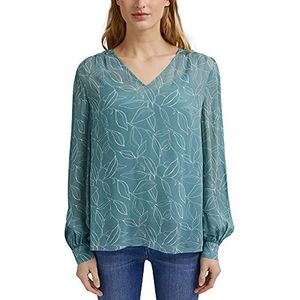ESPRIT Collection 2-in-1 blouse met print, 463/donker turquoise 4, 38