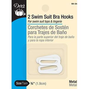 Dritz Metalen zwempak BH-haken, wit, 7,5 cm