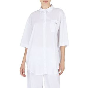 Emporio Armani Swimwear Women's Emporio Armani Ultralight Button Down Shirt, White, S/M, wit, M