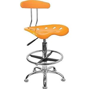 Flash Furniture Levendige Gele en Chrome Opstellen Kruk met Tractor Seat