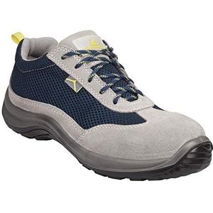 Deltaplus ASTISPGB46 Lage schoenen van suède splitleer met mesh-inzetstukken - S1P Src, grijs-blauw, maat 46