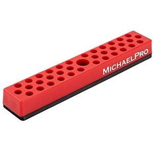 MichaelPro MP014004 36-delige magnetische zeskantbithouder, sterke magnetische basisbit-organizer, magnetische bithouder, zeskantbithouder, zeskant-bitopslag, magnetische gereedschapsorganizer in rood