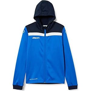 Uhlsport Offense 23 Multi Hood Jacket met capuchon voor heren, azuur/marineblauw/wit, XL