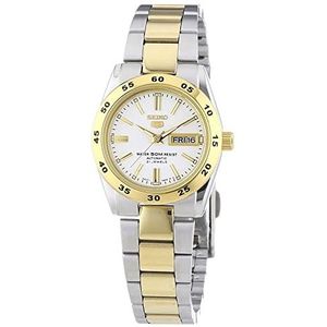 Seiko Dameshorloge automatisch roestvrij staal met roestvrijstalen band, zilver-goud, Small, Seiko 5 stuks