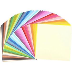 Vaessen Creative 1214-61 Florence Scrapbook-Papier Cardstock 30,5x30,5cm x60 vel, canvasstructuur, papier, Meerkleurig, 30,5 x 30,5 x 1 cm