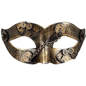 Boland 10131930 Otro Bol54521 Steampunk gouden tandwielen masker voor vrouwen, volwassenen, meerkleurig, Unitalla