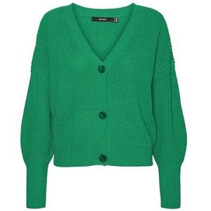 VERO MODA Dames Vmlea Ls V-hals Cuff Cardigan Noos gebreide jas, bright green, XS