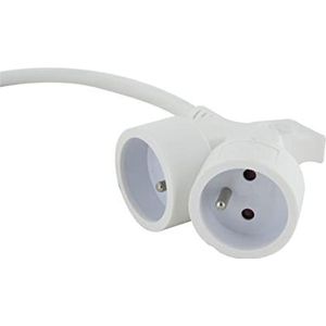 Verlengsnoer HO5VVF 3G1,5-5m dubbele kop wit
