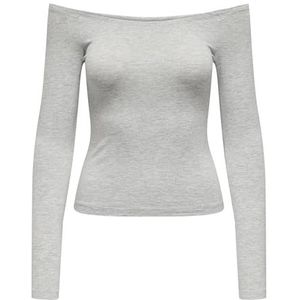 Onllive Love Life L/S Off Shoulder JRS, lichtgrijs gem., 3XL