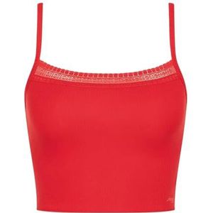 Sloggi Dames Go Ribbed Crop Top Pyjamabopje, campari, M