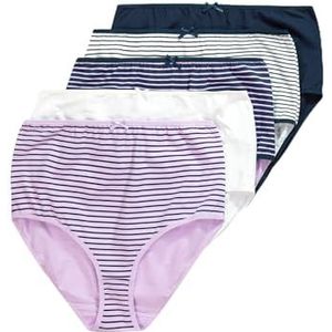 Ulla Popken, dames, grote maten, 5-delig, maxi-brief, strepen, zwart, 42/44