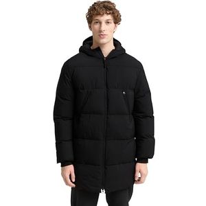 Tom Tailor - Gewatteerde Jas - Zwart - Met Logoprint - 3 Ritszakken
