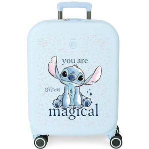 Disney Joumma Bags Stitch You Are Magical Cabin Suitcases, set van ABS, een duurzaam en licht materiaal, combinatie met ritssluiting aan de zijkant, Are Magical, Uitbreidbare koffer