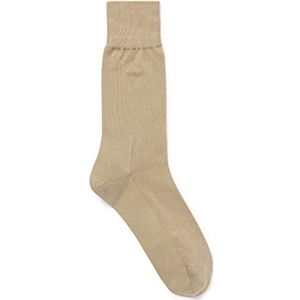 BOSS Heren George RS Uni MC Middelhoge logo-sokken van Egyptisch katoen met gemerceriseerde afwerking, beige, 47-48 EU
