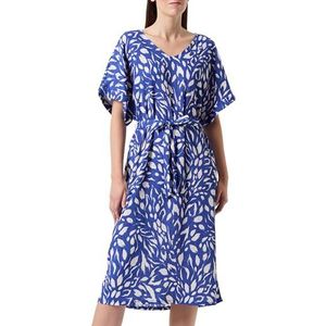 VILA YA BEA V-hals 2/4 MID kuitjurk/DFS, Mazarine Blue/Aop: bea Eggnog, M