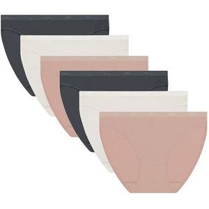 Dim Set van Les Pockets EcoDim ondergoed 6 dames, Gr Gran/Rse klei/zwart, M