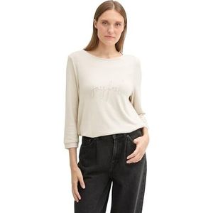 TOM TAILOR T-shirt voor dames, 25955 - Dusty Beige Melange, XXL