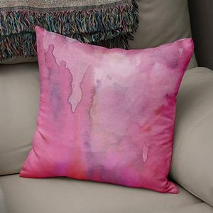 BonaMaison Decoratieve Kussensloop, Aquarel thema Kussenhoezen Bank, Zitkussen, Decoratieve Kussenhoesjes, Kussensloop; Sofa, Slaapkamer, Kantoor, Auto 50x50 Cm - Ontworpen en vervaardigd in Turkije