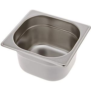 Vogue K991 RVS 1/6 Gastronorm Pan 100mm Deep Food Container Opslag, Zilver