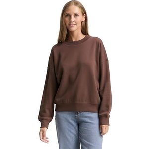 TOM TAILOR Denim Sweatshirt voor dames, 38824 - Soft Chocolate Brown, XL